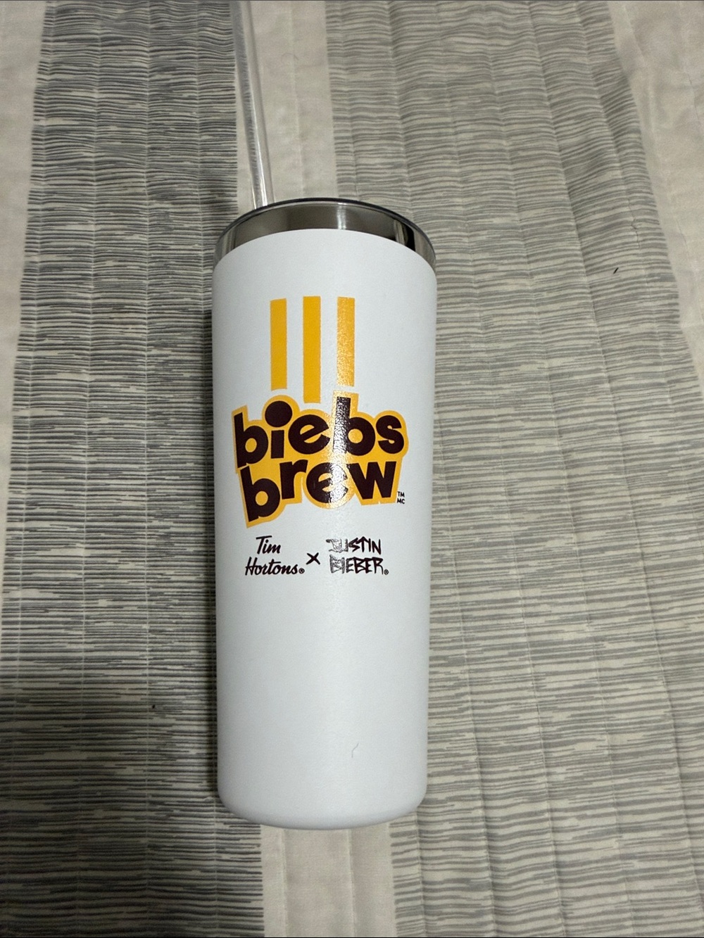Tim Hortons x Justin Bieber White 'Biebs Brew' Travel Tumbler